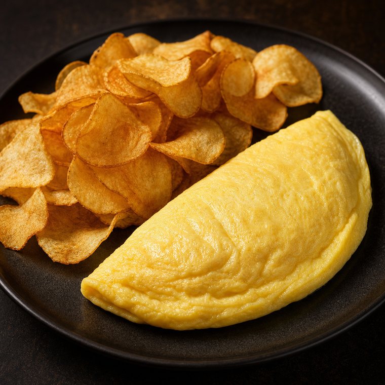Plain Omelette with Chips