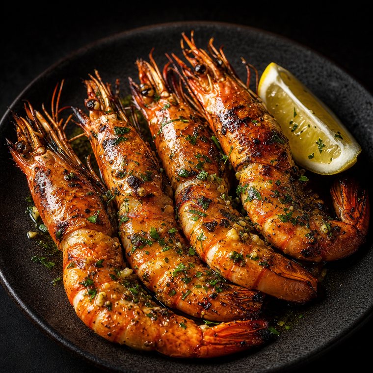 Fried or Grilled Prawns (4)