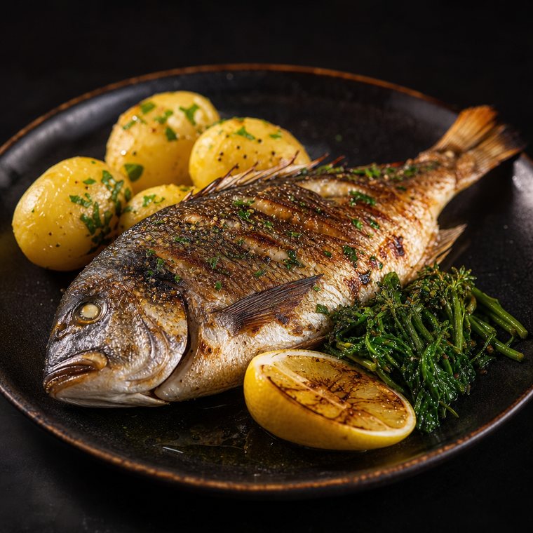 Grilled Sea Bream or Sea Bass